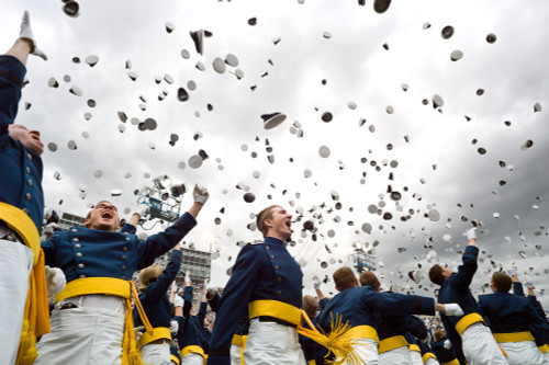 Cadets Celebrate Their Graduation From The United States Air Force Academy History - Item # VAREVCHISL040EC313