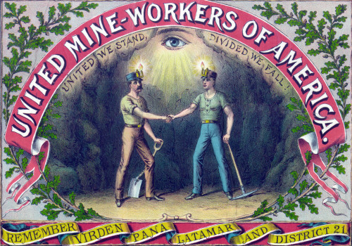 United Mine-Workers Of America Certificate Of Membership Cartouche. Color Lithograph History - Item # VAREVCHCDLCGCEC467
