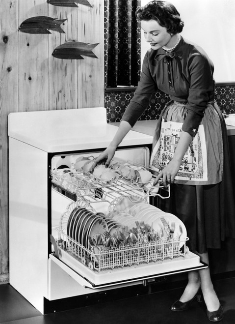 An Automatic Dishwasher Was One Of The First Of The Appliances To Be Made By Frigidaire. Dec. 1954. Csu ArchivesEverett Collection History - Item # VAREVCCSUA001CS564