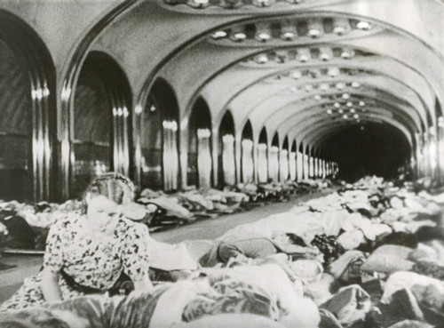 Moscow'S Subway Stations Were Built For Their Possible Use As Air Raid Shelters. Civilians Sleep In A Underground Station During The Battle Of Moscow From Oct. 1941 To Jan. 1942. World War 2 History - Item # VAREVCHISL040EC119