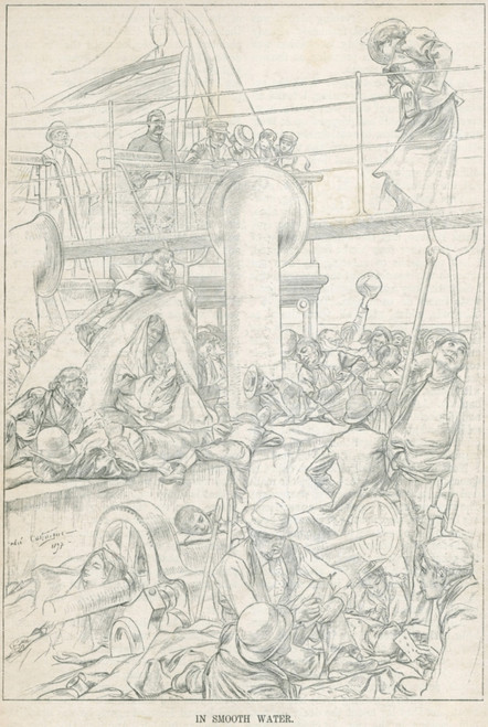 Steerage Passengers Relaxing On The Open Desk Of An Immigrant Ship In Smooth Water. History - Item # VAREVCHISL017EC021