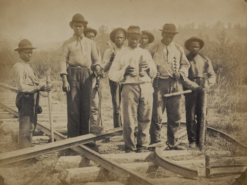 African American Work Team On A Northern Virginia Railroad In 1862 Or 1863. During The U.S. Civil War History - Item # VAREVCHISL014EC098