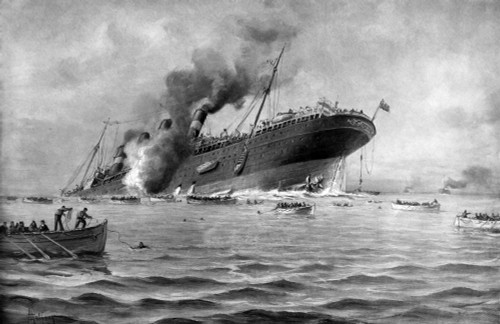Rms Lusitania Torpedoed By A German Submarine On May 7 History - Item # VAREVCHISL035EC096