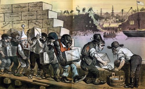 The Anti-Chinese Wall--The American Wall Goes Up As The Chinese Original Goes Down. Laborers History - Item # VAREVCHCDLCGCEC354