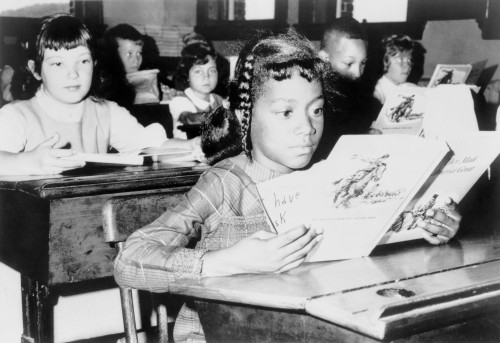 Ending De Facto Segregation In Boston. An African American Child From Roxbury Attending School In Jamaica Plain As Part Of 'Operation Exodus' Which Bused Children To Integrate Boston Schools. Sept. 9 History - Item # VAREVCHISL033EC715