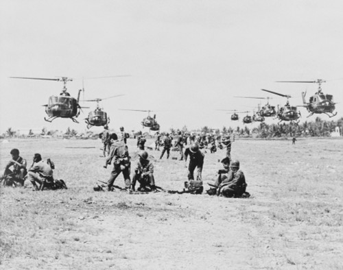 United States Helicopters Air Lift Vietnamese Government Rangers Into Battle Against Communist Viet Cong Guerrillas History - Item # VAREVCHISL006EC102