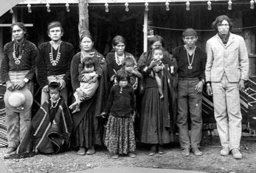 Navajo Indians-Navajo Indian Family Posing For A Photograph History - Item # VAREVCHBDNAVACL002