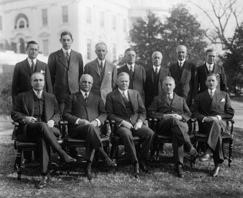 Herbert Hoover With His Cabinet And Vice President Charles Curtis. Seated History - Item # VAREVCHISL041EC064