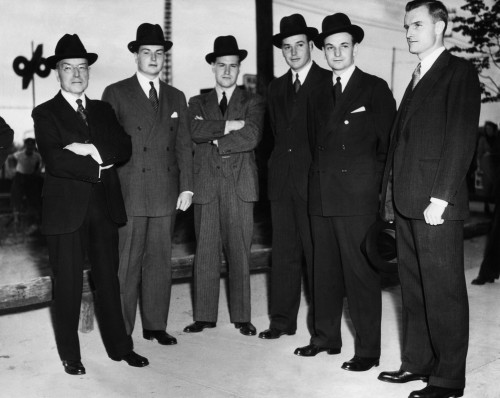 Rockefeller Family. From Left Industrialist John D. Rockefeller Jr. And Sons David Rockfeller History - Item # VAREVCPBDJOROEC005