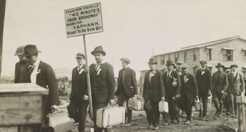 Young Men In Civilian Clothes Arriving For Military Service At Camp Upton History - Item # VAREVCHISL043EC284