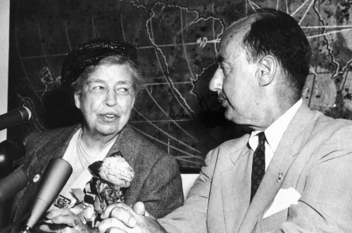 Eleanor Roosevelt Supported Adlai Stevenson For His Second Democratic Presidential Nomination In 1956. The Two Became Good Friends When They Worked Together At The United Nations In The 1940S. May 28 History - Item # VAREVCCSUA000CS069