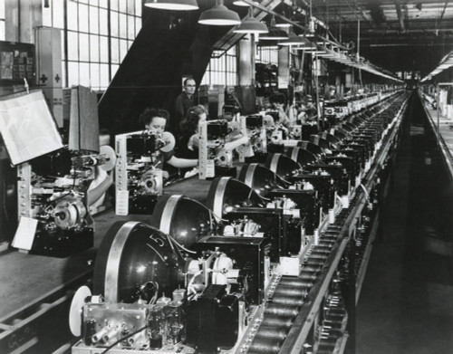 Television Chassis On An Assembly Line With Women Workers In A U.S. Factory. July 1949. - History - Item # VAREVCHISL039EC210