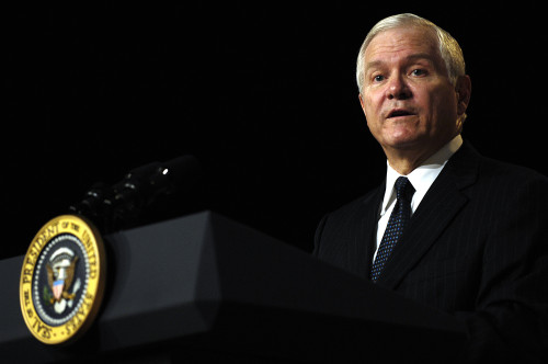 Robert Gates 22Nd Secretary Of Defense Speaks After Taking His Oath Of Office As President Bush And Vp Cheney Look On During A Dec. 18 2006 Pentagon Ceremony. History - Item # VAREVCHISL029EC001