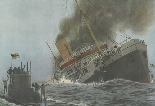 German Submarine U-28 Sinking The Falaba Off The Southern Irish Coast History - Item # VAREVCHISL043EC353