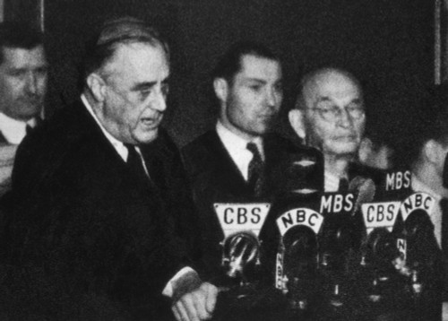 President Franklin D. Roosevelt Asking Congress To Declare War On Japan On December 8 History - Item # VAREVCP4DFRROEC005