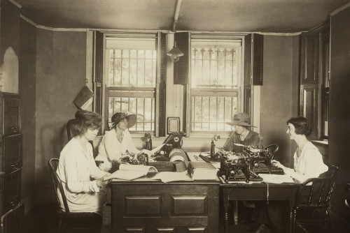 National Women'S Party Press Room At Their Washington. D.C. Headquarters. Lead By Alice Paul History - Item # VAREVCHISL018EC034 National Women'S Party Press Room At Their Washington. D.C. Headquarters. Lead By Alice Paul History - Item # VAREVCHISL018EC034