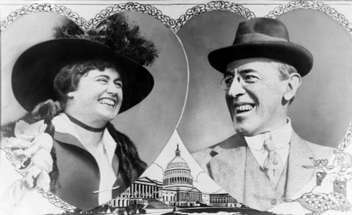 Sweethearts. President Woodrow Wilson And Future First Lady Edith Bolling Galt Ina Presidential Valentine Prior To Their Marriage History - Item # VAREVCHCDLCGAEC054