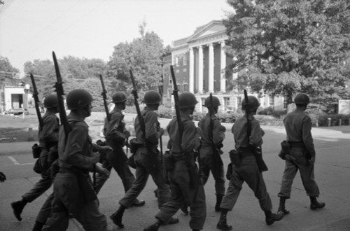 Troops At The University Of Alabama. Federalized National Guard Kept Peace While African Americans History - Item # VAREVCHISL033EC674
