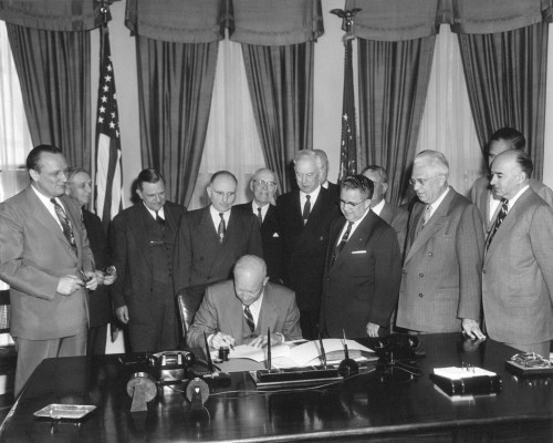 President Eisenhower Signs The Highway Act Of 1954 History - Item # VAREVCHISL039EC050