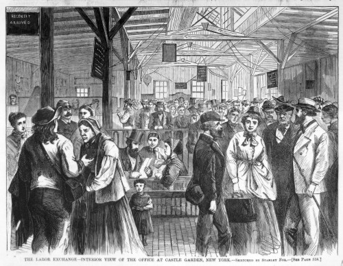 The Labor Exchange--Interior View Of The Office At Castle Garden History - Item # VAREVCHCDLCGCEC514