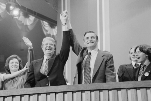 Jimmy Carter And Walter Mondale At The Democratic National Convention New York City. July 15 1976. History - Item # VAREVCHISL029EC160