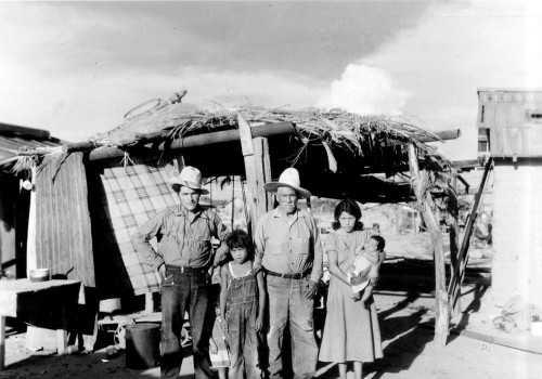 Mexican Immigrants-Mexican Immigrants In Front Of Their Home History - Item # VAREVCHBDMEIMCL002