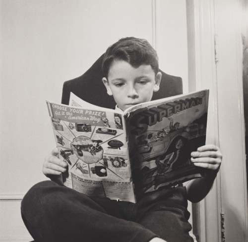 German Refugee Boy Reading A Superman Comic At The N.Y. Children'S Colony School In 1942. History - Item # VAREVCHISL038EC416