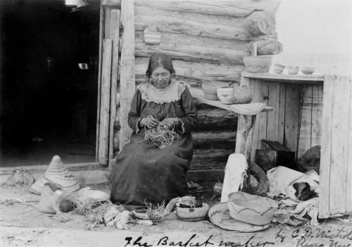 American Indian Woman Making A Basket History - Item # VAREVCHCDLCGBEC928