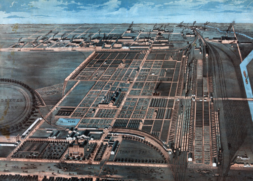 The Great Union Stock Yards Of Chicago. Color Lithograph Ca. 1878 History - Item # VAREVCHCDLCGCEC431
