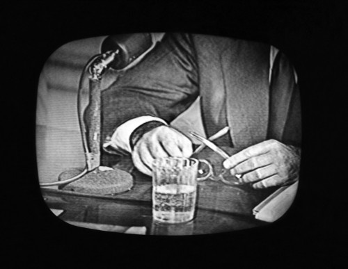 Frank Costello'S Hands On Tv During Kefauver Hearings. The Kefauver Committee Hearings Were Televised History - Item # VAREVCCSUA001CS054
