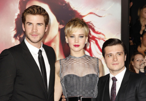Liam Hemsworth, Jennifer Lawrence, Josh Hutcherson At Arrivals For The Hunger Games Catching Fire Premiere, Nokia Theatre L.A. Live, Los Angeles, Ca November 18, 2013. Photo By Emiley SchweichEverett Collection Celebrity - Item # VAREVC1318N01QW042