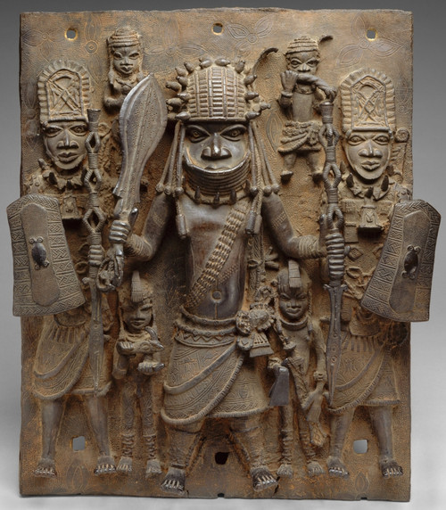 Plaque Warrior And Attendants Fine Art