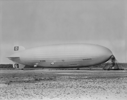 German Airship Hindenburg Moored At Lakehurst New Jersey. Ca. 1933-1937 History - Item # VAREVCHISL022EC263