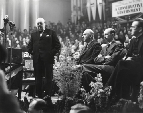 Former Prime Minister Winston Churchill Opening General Election Campaign At Leeds History - Item # VAREVCHISL039EC323