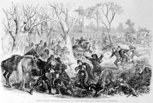 Union Cavalry Covering The Escape Of Prisoners From Libby Prison In Richmond History - Item # VAREVCH4DCIWAEC056