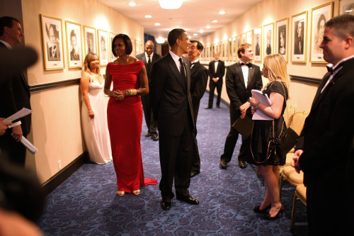 President Obama And Michelle Obama Wait At The Washington Hilton Hotel In Moments Before Taking The Stage At The White House Correspondents Association Dinner. May 1 2010. History - Item # VAREVCHISL025EC060