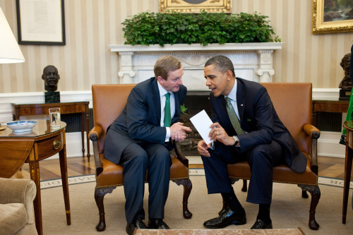 President Obama Confers With Irish Prime Minister Enda Kenny In The Oval Office March 17 2011. History - Item # VAREVCHISL026EC287