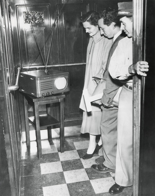 Portable Television In A New York City Elevator History - Item # VAREVCHISL039EC209