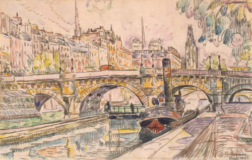 Tugboat At The Pont Neuf Fine Art - Item # VAREVCHISL044EC927 Tugboat At The Pont Neuf Fine Art - Item # VAREVCHISL044EC927