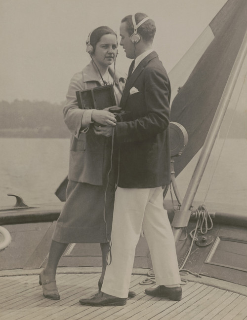 A Young Couple Equipped With A Portable Radio Outfit Dancing To A Broadcasted Fox Trot. They Are On Guglielmo Marconi'S Yacht Elettra History - Item # VAREVCHISL043EC220