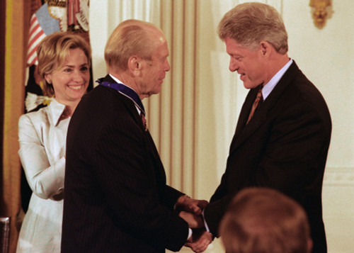President Clinton Awards Former President Ford The Nation S Highest Civilian Honor The Presidential Medal Of Freedom For Binding The Nation Together After 'The Nightmare' Of Watergate. Aug. 2009. History - Item # VAREVCHISL029EC266