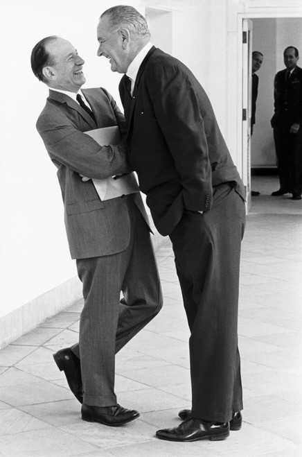 President Lyndon Johnson Bends Into The Personal Space Of His Loyal Advisor And Later Nominee To The Supreme Court History - Item # VAREVCHISL033EC372