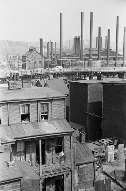 Slum Housing Near The Steel Mills Of Pittsburgh History - Item # VAREVCHISL009EC112 Slum Housing Near The Steel Mills Of Pittsburgh History - Item # VAREVCHISL009EC112