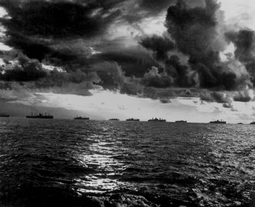 U.S. Invasion Fleet Along The Coast Of Leyte Island In The Philippines On D-Day History - Item # VAREVCHISL036EC709