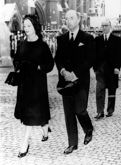 British Minister Of War John Profumo And Wife Valerie Hobson Arrive At Westminster Abbey To Attend A Memorial Service. July 30 History - Item # VAREVCPBDJOPREC003