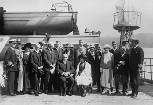 President Warren Harding And His Party On Uss Henderson During A Four-Day Voyage To Alaska. July 4-8 History - Item # VAREVCHISL040EC812