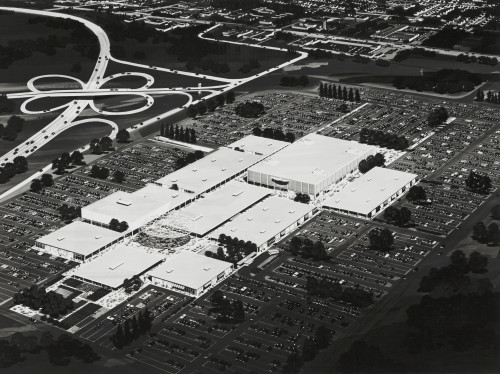 Architect'S Drawing Of The Aerial View Of A Shopping Center In Roosevelt Field. May 2 History - Item # VAREVCHISL039EC432