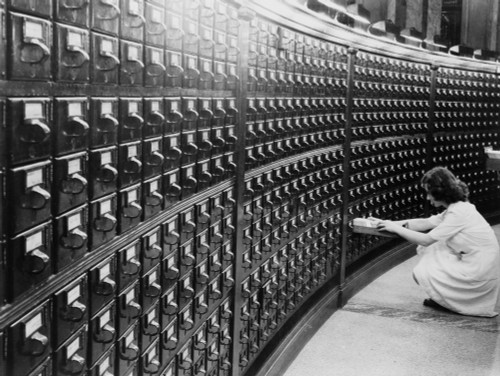 Woman Using The Card Catalog At The Main Reading Room Of The Library Of Congress History - Item # VAREVCHISL011EC014