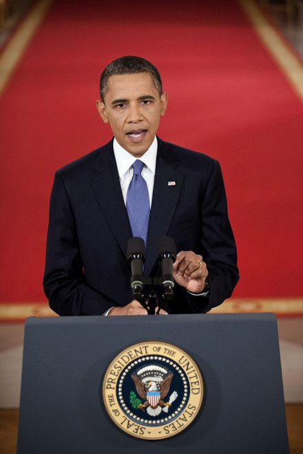 President Barack Obama Addresses The Nation On The Draw Down Of American Troops From Afghanistan. East Room Of The White House History - Item # VAREVCHISL039EC650