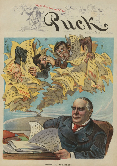 Honor To Mckinley Political Cartoon From Puck Magazine History - Item # VAREVCHISL045EC509 Honor To Mckinley Political Cartoon From Puck Magazine History - Item # VAREVCHISL045EC509